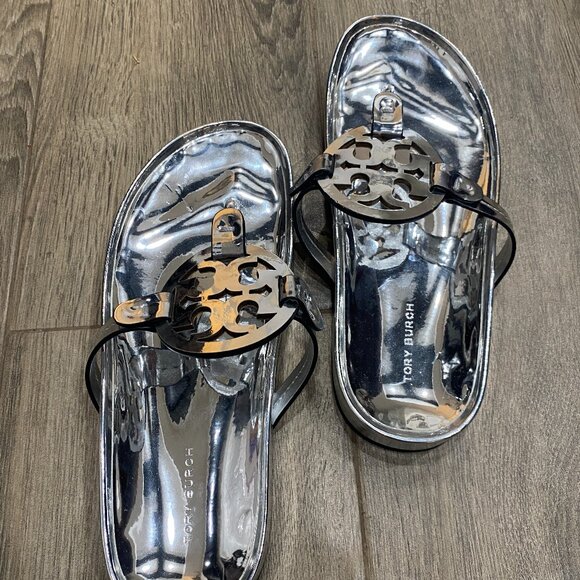 Tory Burch Miller Cloud Sandals in Argento Size 7.5 - Picture 6 of 14